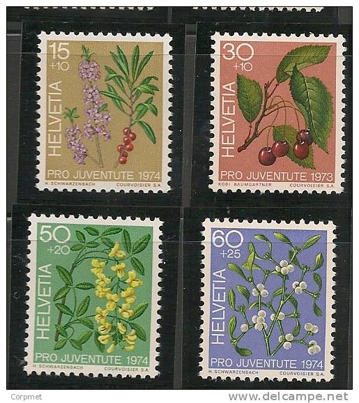 SWITZERLAND - 1974  PRO JUVENTUDE - FLOWERS   Yvert # 972/5 - MINT NH - Neufs