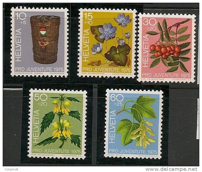 SWITZERLAND - 1975  PRO JUVENTUDE - FLOWERS   Yvert # 994/8 - MINT NH - Nuevos