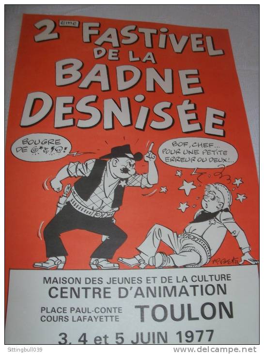 TIBET. CHICK BILL. Dog Bull Et Kid Ordinn. Très RARE Affiche Du 2e Festival BD à TOULON 1977. - Afiches & Offsets