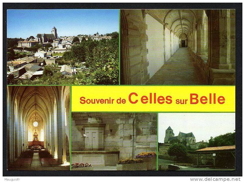 DF / 79 DEUX-SEVRES / CELLES SUR BELLE / VUE GENERALE / ABBAYE / FONTAINE / EGLISE / LAVOIR - Celles-sur-Belle