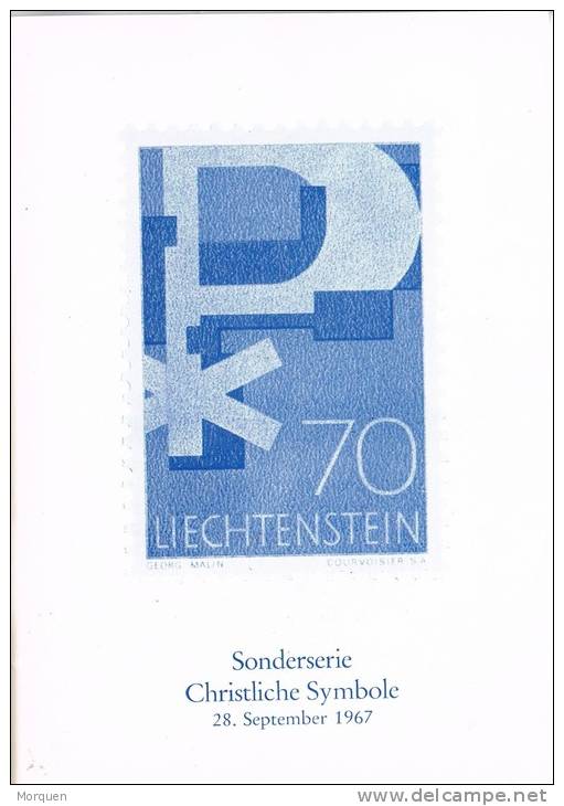 Libreto Souvenir LIECHTENSTEIN 1967. Christliche Symbole - Variétés