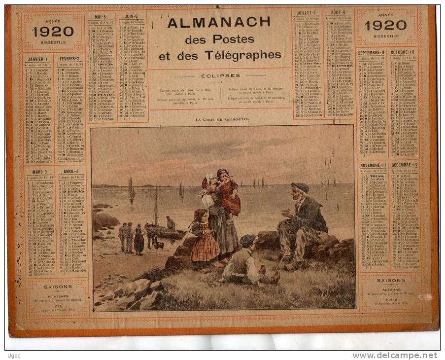 - CALENDRIER 1920 - Le Conte Du Grand-Père - 404 - Formato Grande : 1901-20