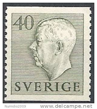 1954 SVEZIA EFFIGIE DI RE GUSTAVO VI ADOLFO 40 ORE MNH ** - SV019 - Unused Stamps