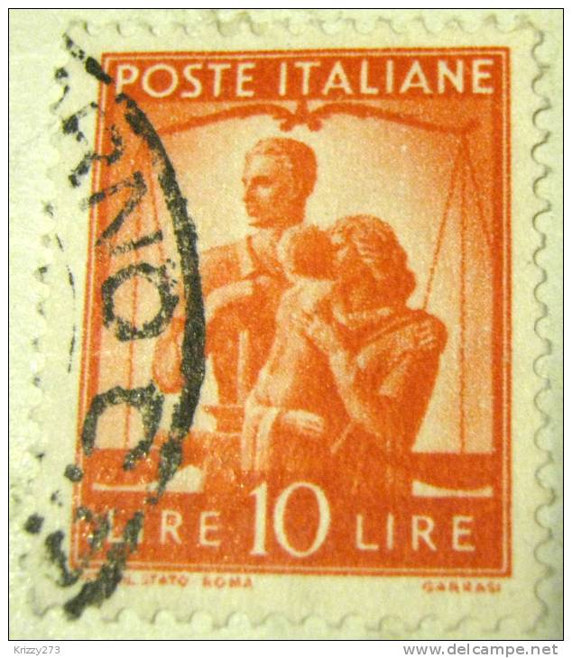 Italy 1945 Work Justice And Family 10l - Used - Gebraucht