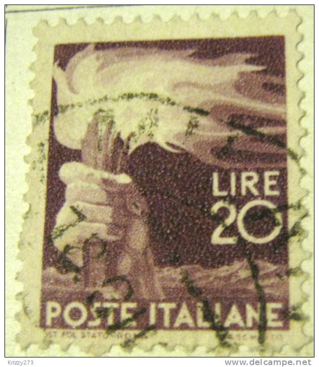 Italy 1945 Flaming Torch 20l - Used - Oblitérés