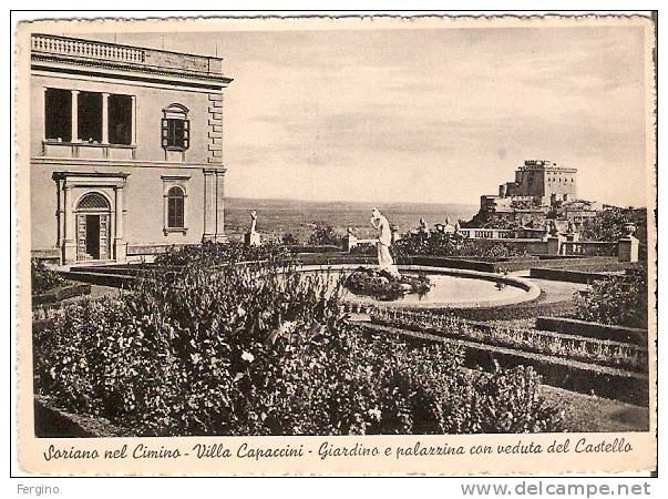 5917 - SORIANO NEL CIMINO (VITERBO) - Villa Cappuccini, Giardino E Palazzina Con Veduta Del Castello - Viterbo