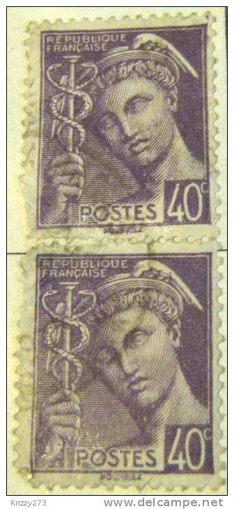 France 1938 Mercury 40c Pair - Used - 1938-42 Mercure