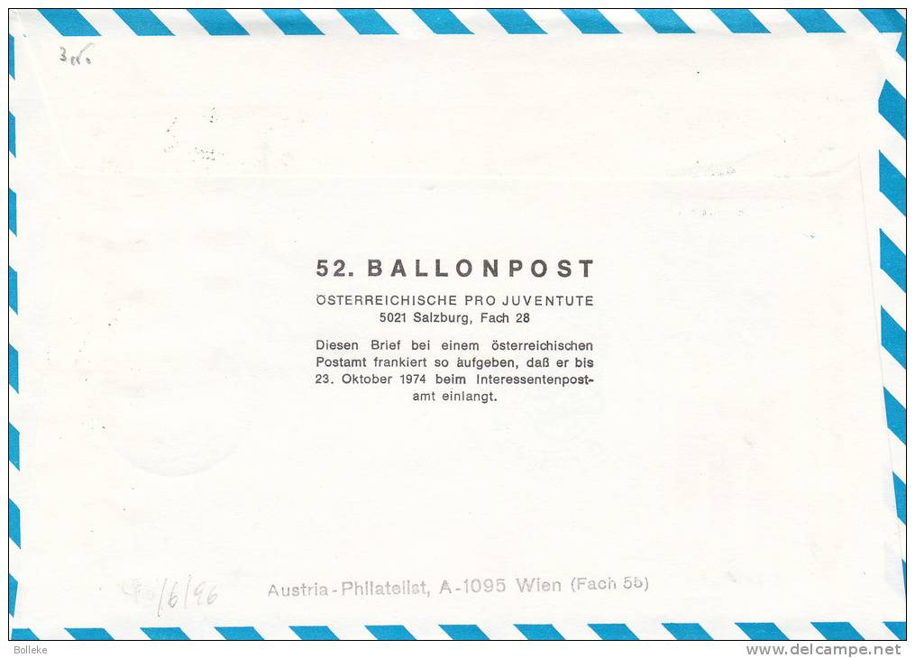 Autriche - Montgolfières - Vol Par Ballon - Lettre Recommandée De 1974 - UPU - Chevaux - Par Ballon