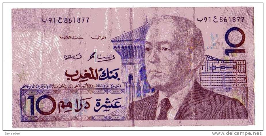 BILLET MAROC - P.63 (VOIR SIGNATURES)  - 10 DIRHAMS - HASSAN II - Maroc