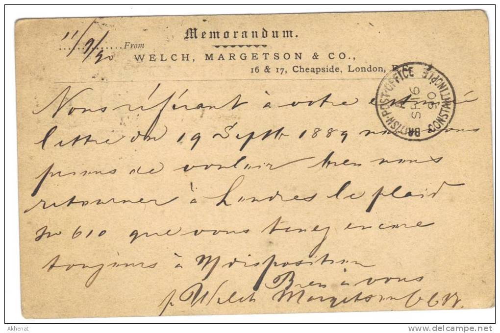 ENG100 - U.K. , Vittoria Intero  Per Costantinople (Turkey) Da London 11 Ap 1898 - Cartas & Documentos