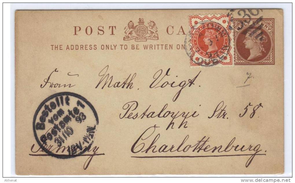 ENG135 - U.K. , Vittoria Intero  Per Charlottenburg  (Germany) Da DUBLIN - Storia Postale