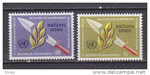 H0473 - UNO ONU GENEVE N°30/31 ** DISARMEMENT - Unused Stamps