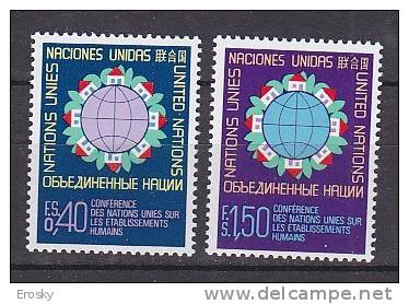 H0490 - ONU UNO GENEVE N°58/59 ** HABITAT - Unused Stamps