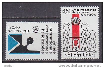 H0586 - ONU UNO GENEVE N°97/98 ** HANDICAPPES - Ongebruikt