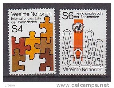H0720 - ONU UNO WIEN N°17/18 ** HANDICAPPES - Unused Stamps