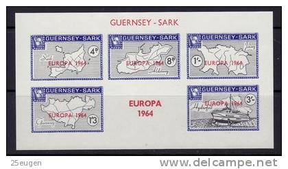 GUERNSEY SARK 1964  EUROPA CEPT  MS  MNH - 1964