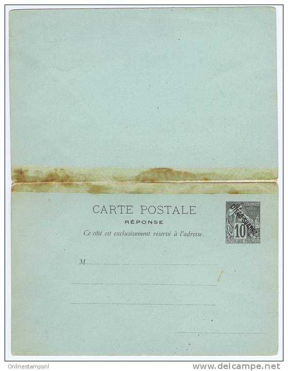 Diego Suarez  Carte Postale Reponse NGK Type Nr P 2 ,  1892  Cancelled Diego Suarez/Madacascar (2) - Lettres & Documents