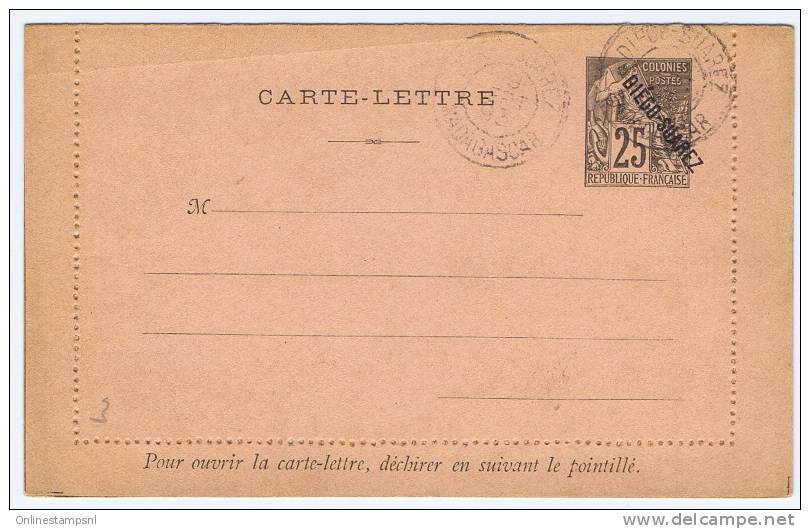 Diego Suarez Carte Lettre NGK Type Nr K2, Cancelled Madagascar, 1892, Cat Val &euro; 80 - Covers & Documents