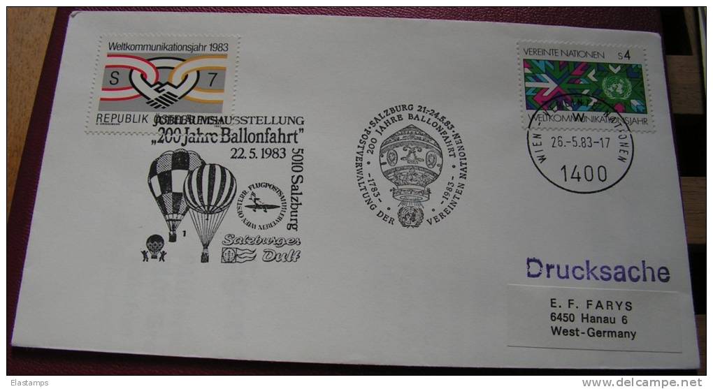 =UNO WIEN BRIEF1982   BALONPOST - Covers & Documents