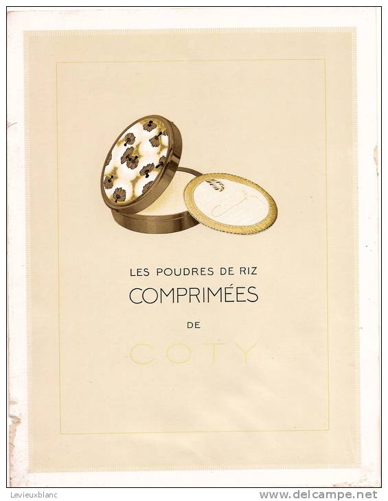 Grande Carte Publicitaire Parfumée/Poudres De Riz/COTY/vers 1920   PARF28 - Autres & Non Classés