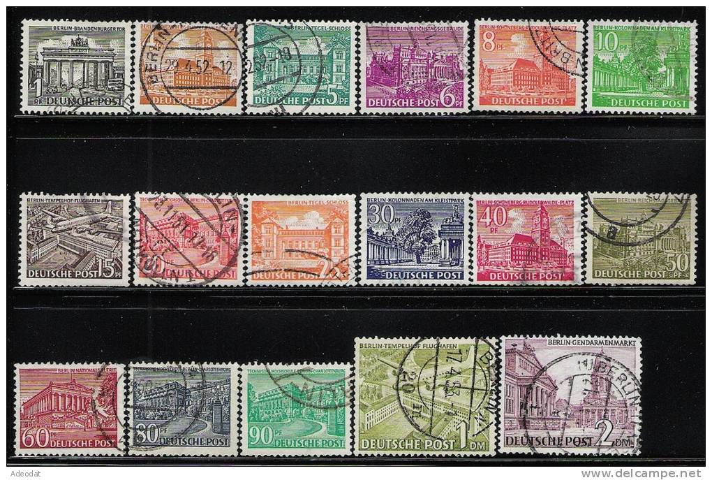 GERMANY BERLIN 1949 MICHEL 42-58 CANCELLED VALUE 22.4 EUR - Used Stamps