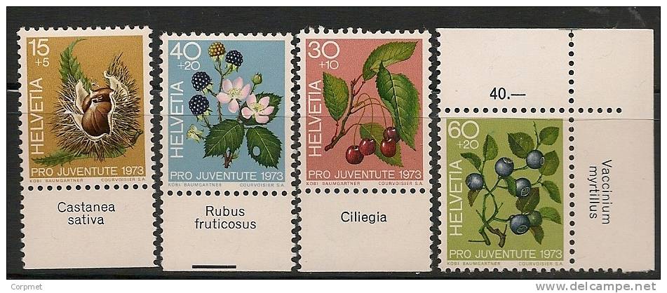 SWITZERLAND - 1973 PRO JUVENTUDE - FLOWERS  - Marginal Set  Yvert # 943/6 - MINT NH - Ungebraucht