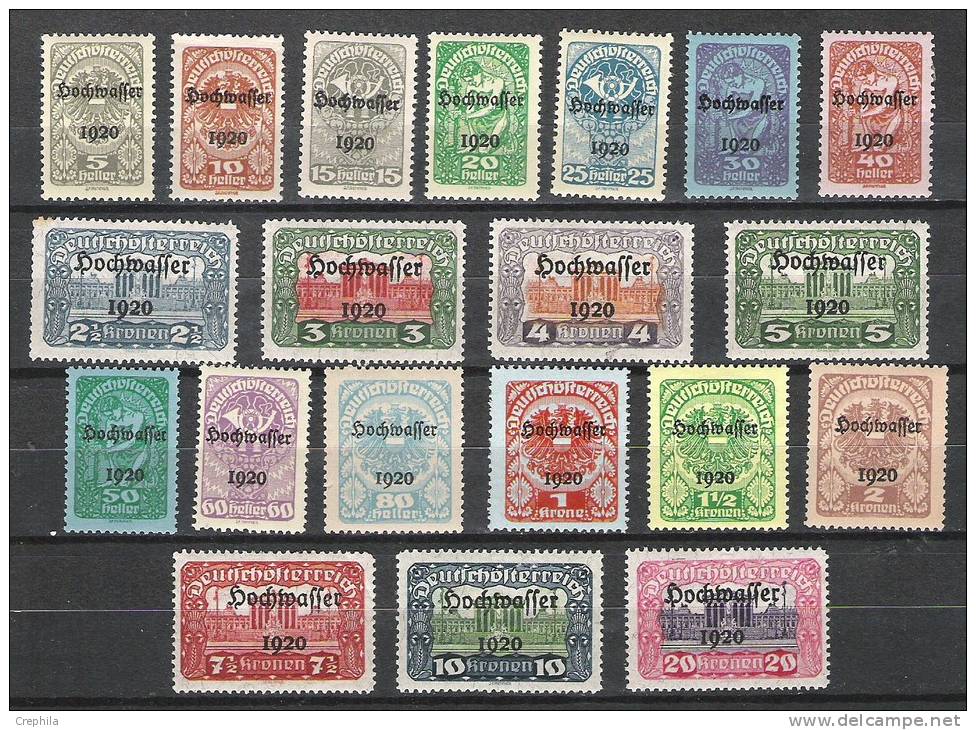 Autriche - 1921 - Y&T 232/51 - Michel 340/59 - Neuf * - Unused Stamps