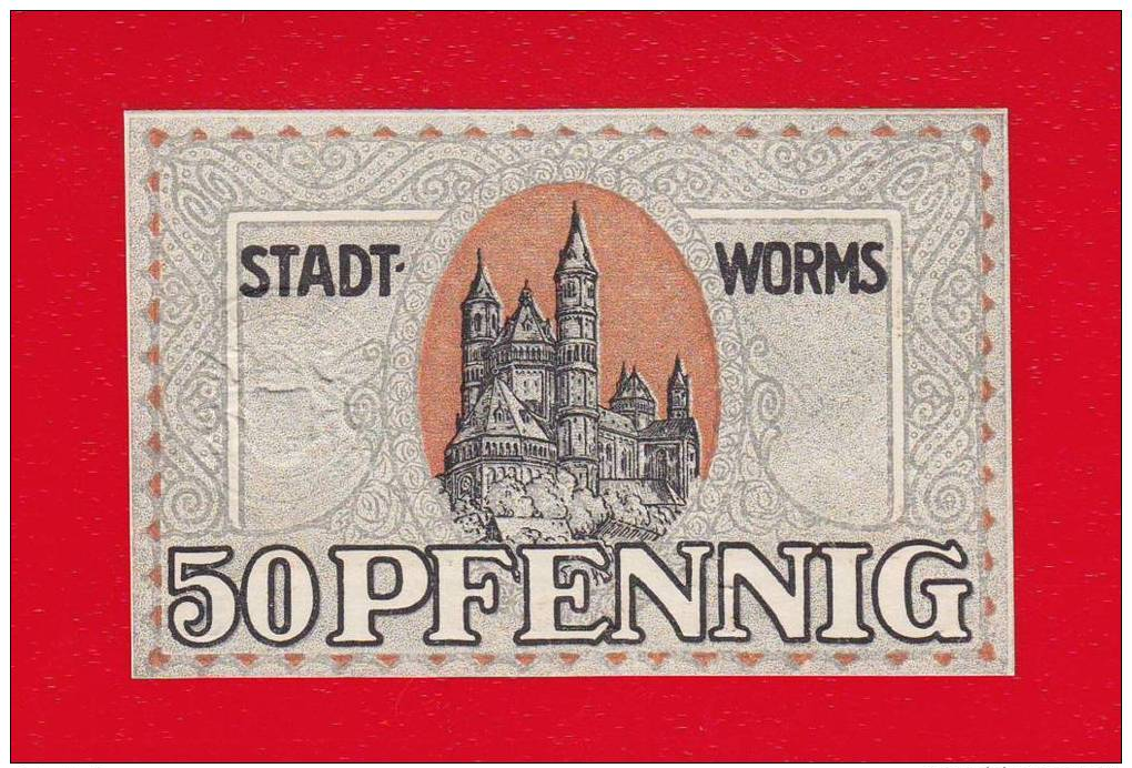 Worms, Rheinland-Pfalz, Notgeld, 50 Pfennig, 1919 - [11] Emissions Locales
