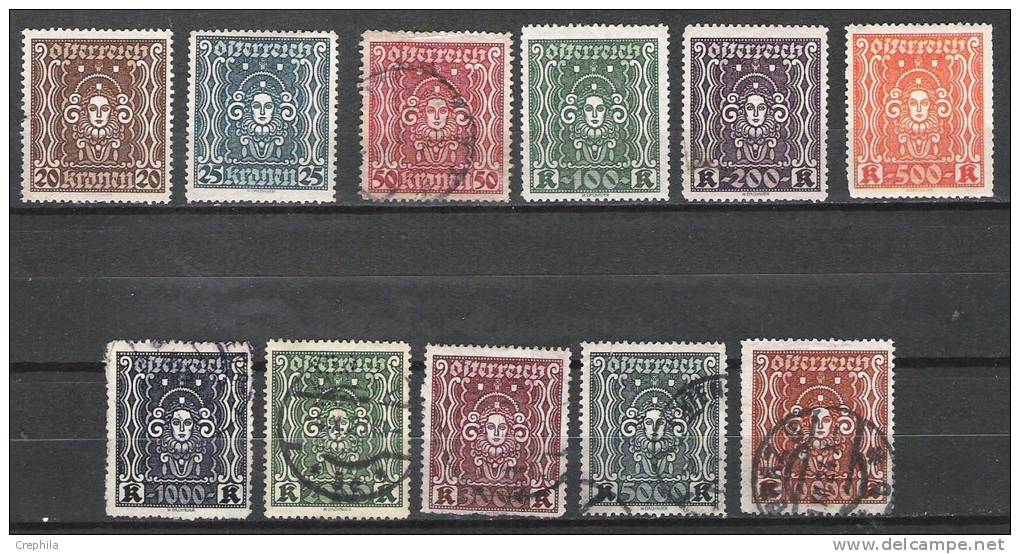Autriche - 1922 - Y&T 282/9 & 323/5 - Michel 398/408 - Neuf * & Oblit. - Unused Stamps