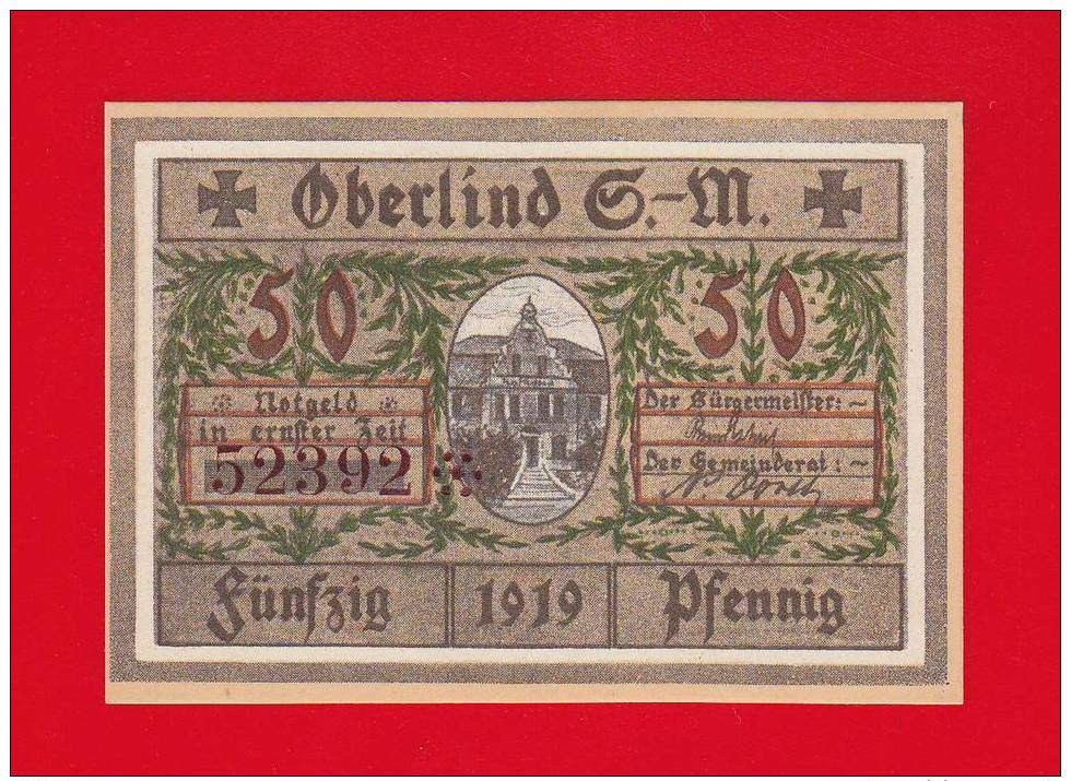 Oberlind, Thüringen, Notgeld, 50 Pfennig, 1919 - Lokale Ausgaben