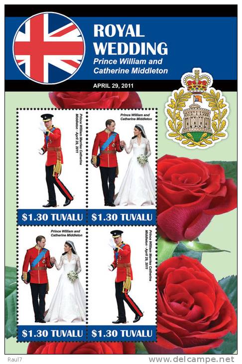 TUVALU 2011- Mariage Prince William - 2 Feuillets Neufs // Mnh - Tuvalu