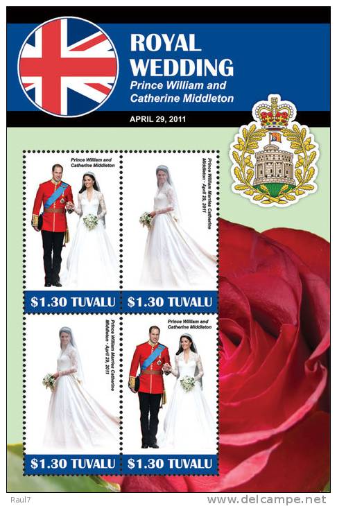 TUVALU 2011- Mariage Prince William - 2 Feuillets Neufs // Mnh - Tuvalu