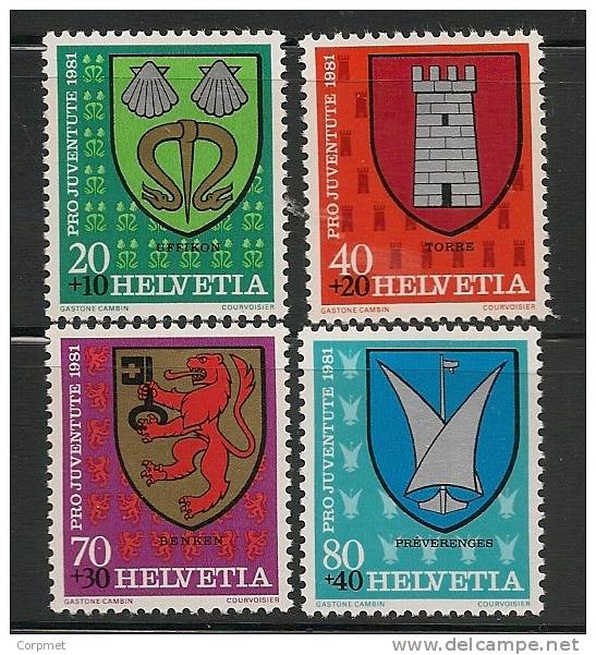 SWITZERLAND - 1981  PRO JUVENTUDE -  Yvert # 1139/1142 - MINT NH - Unused Stamps