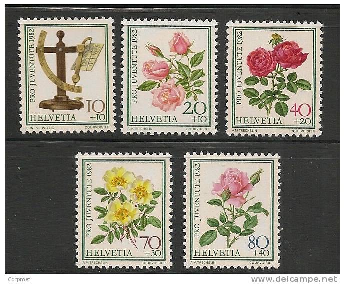 SWITZERLAND - 1982  PRO JUVENTUDE - FLOWERS - ROSES -  Yvert # 1165/9 - MINT NH - Nuevos