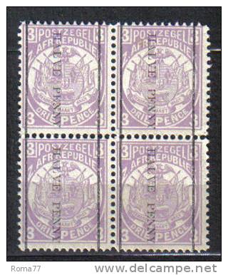 ENG9c - TRANSVAAL 1885 ,  N. 89  ***  MNH  In Quartina - Transvaal (1870-1909)