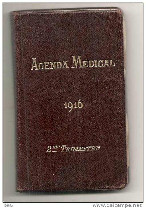 - Agenda Medical De Poche De 1916 -quelques Pages écrites - Interressant Pour Pub Et Conseils Médicaux D'époque Medecine - Petit Format : ...-1900