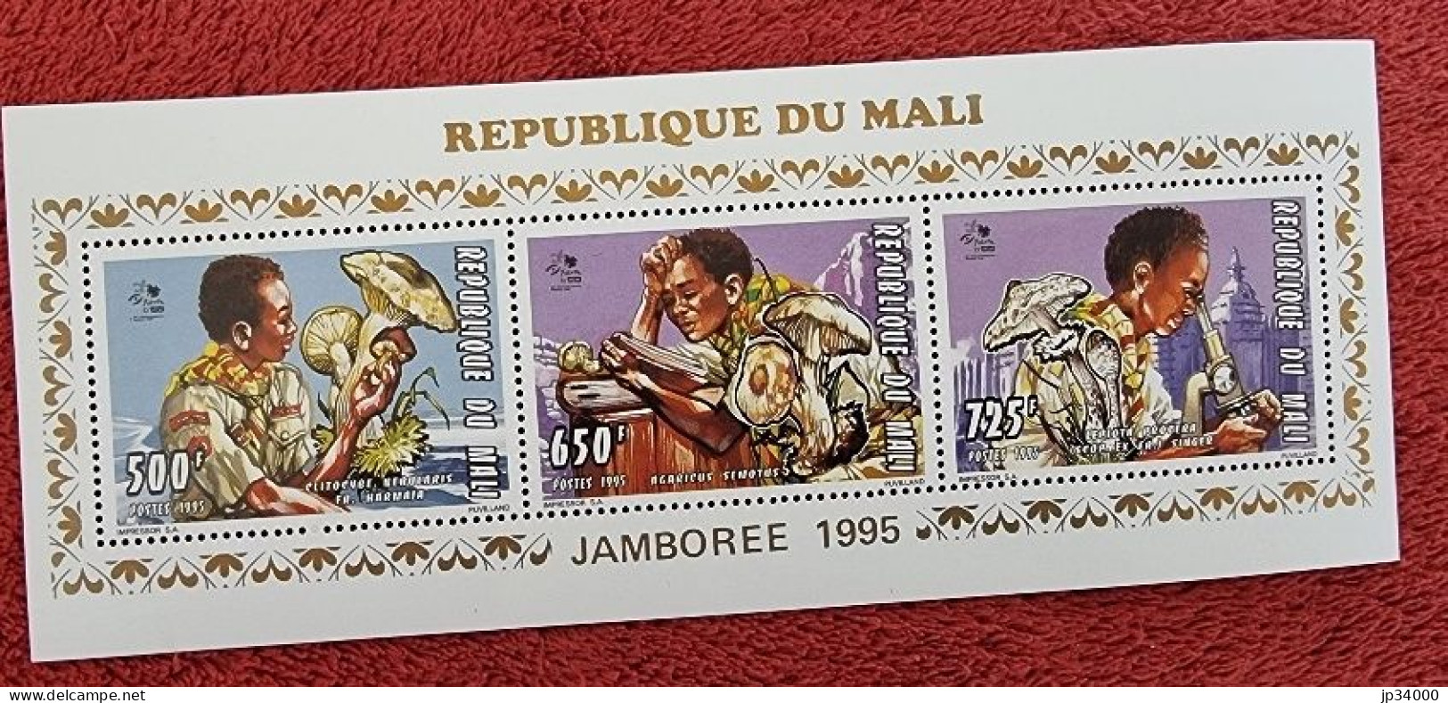 MALI Champignons, Champignon, Mushroom, Setas, Bloc Collectif Yvert N°739/41** MNH. Jamborée 1995 - Mali (1959-...)