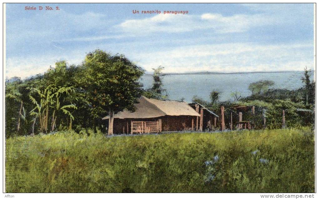 Un Ranchito Paraguay 1905 Postcard - Paraguay