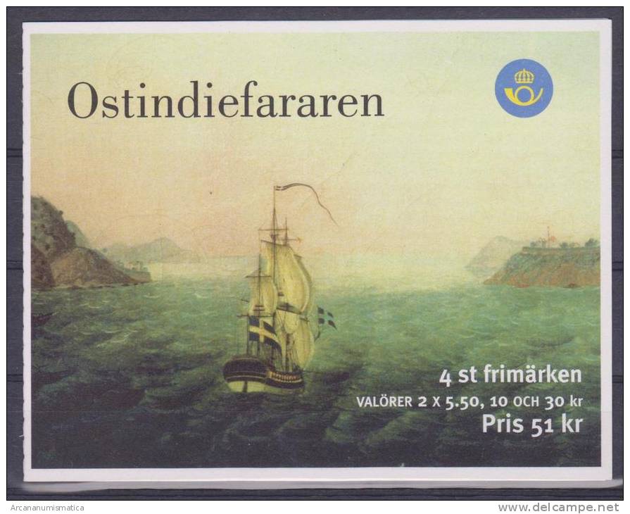 SUECIA   2003 Hoja Bloque "The East Indiaman  BARCOS SHIPS BOATS"     S-797 - Bateaux