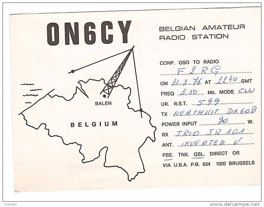 CARTE RADIO QSL - BELGIQUE - BALEN - 1976. - Radio-amateur