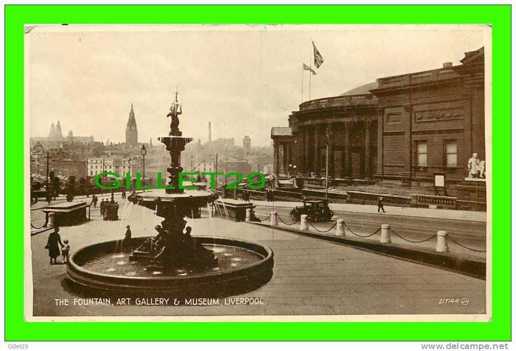 LIVERPOOL, LANCANSHIRE - THE FOUNTAIN, ART GALLERY & MUSEUM - ANIMATED - VALENTINES & SONS - - Liverpool