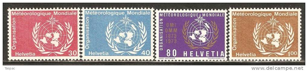 Switzerland 1973 OMM / WMO Mi# 10-13 ** MNH - Servizio