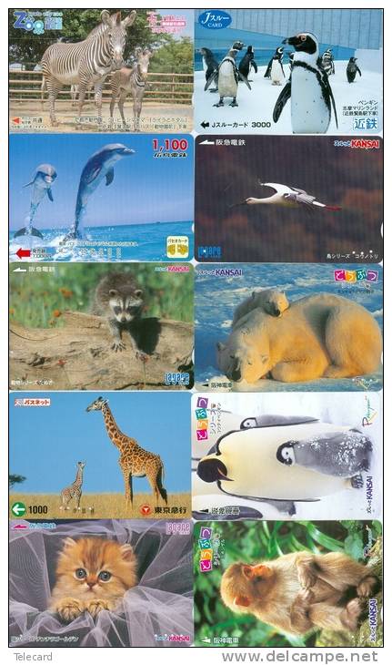 LOT De 200 Cartes Japon - ANIMAUX - ANIMALS Japan Prepaid Cards - TIERE Karten ( LOT 286) - Sammlungen