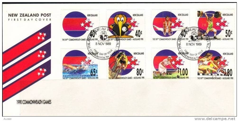 Nouvelle-Zelande New-Zealand 1989 Yvertn° 1051-58 (°) Used FDC Cote 11,50 Euro Sport - FDC