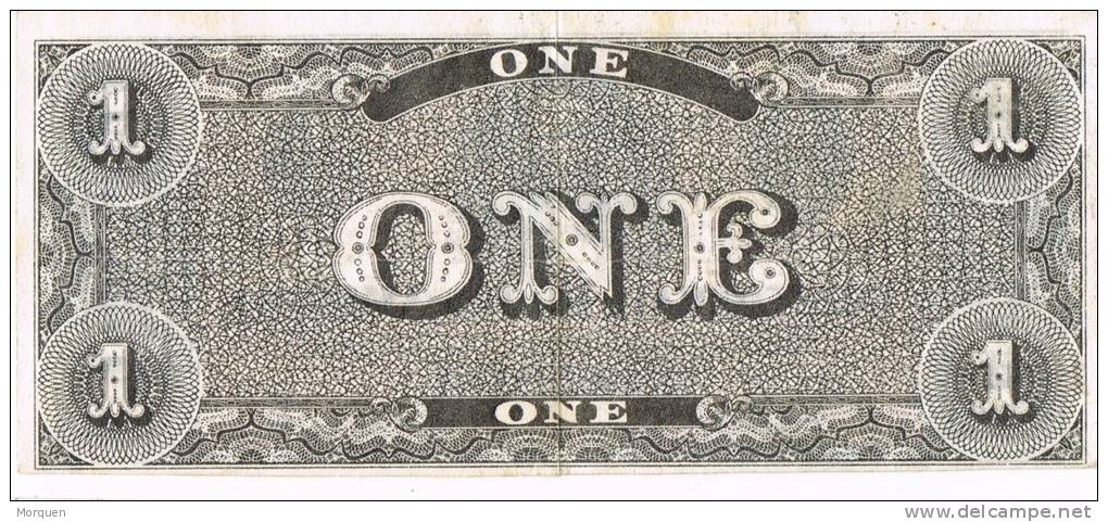 Billete Replica Of SPAIN,  1 Dolar 1864. Confederate States Of America - Confederate Currency (1861-1864)