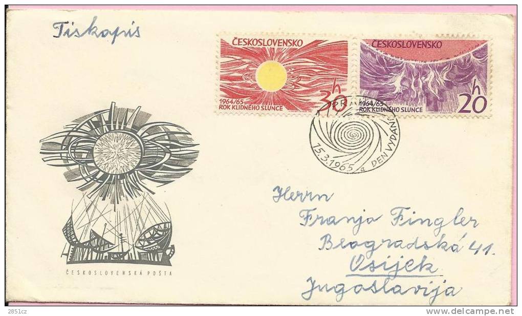 SPACE, Praha, 15.3.1965., Czechoslovakia, Letter - Covers & Documents