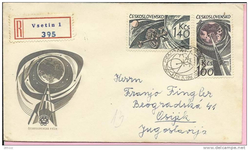 Airmail - SPACE, Praha, 15.3.1965., Czechoslovakia, Letter - Luchtpost