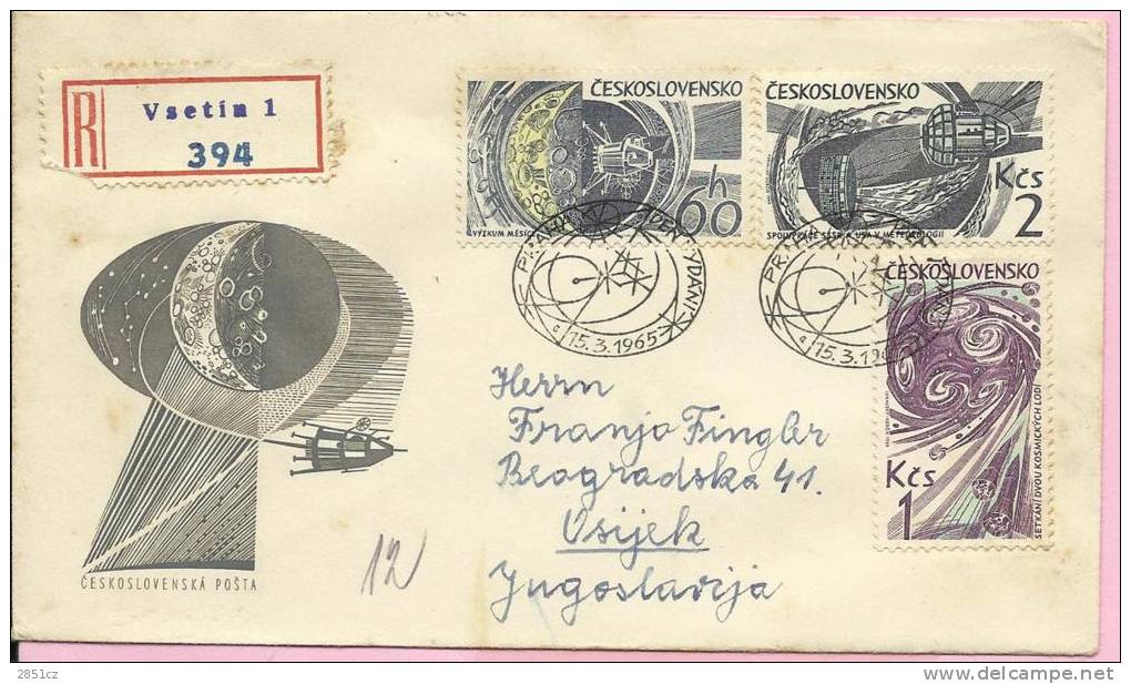 Airmail - SPACE, Praha, 15.3.1965., Czechoslovakia, Letter - Corréo Aéreo