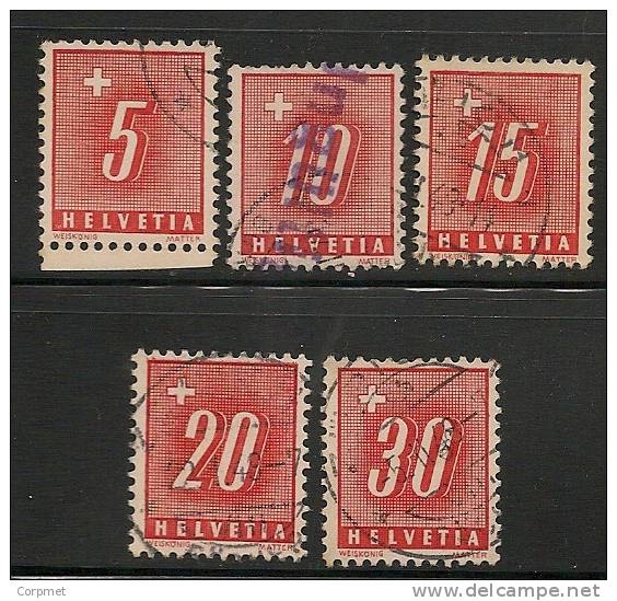SWITZERLAND - TIMBRES TAXE  - 1938  Yvert # 67/70-72  - USED - Segnatasse