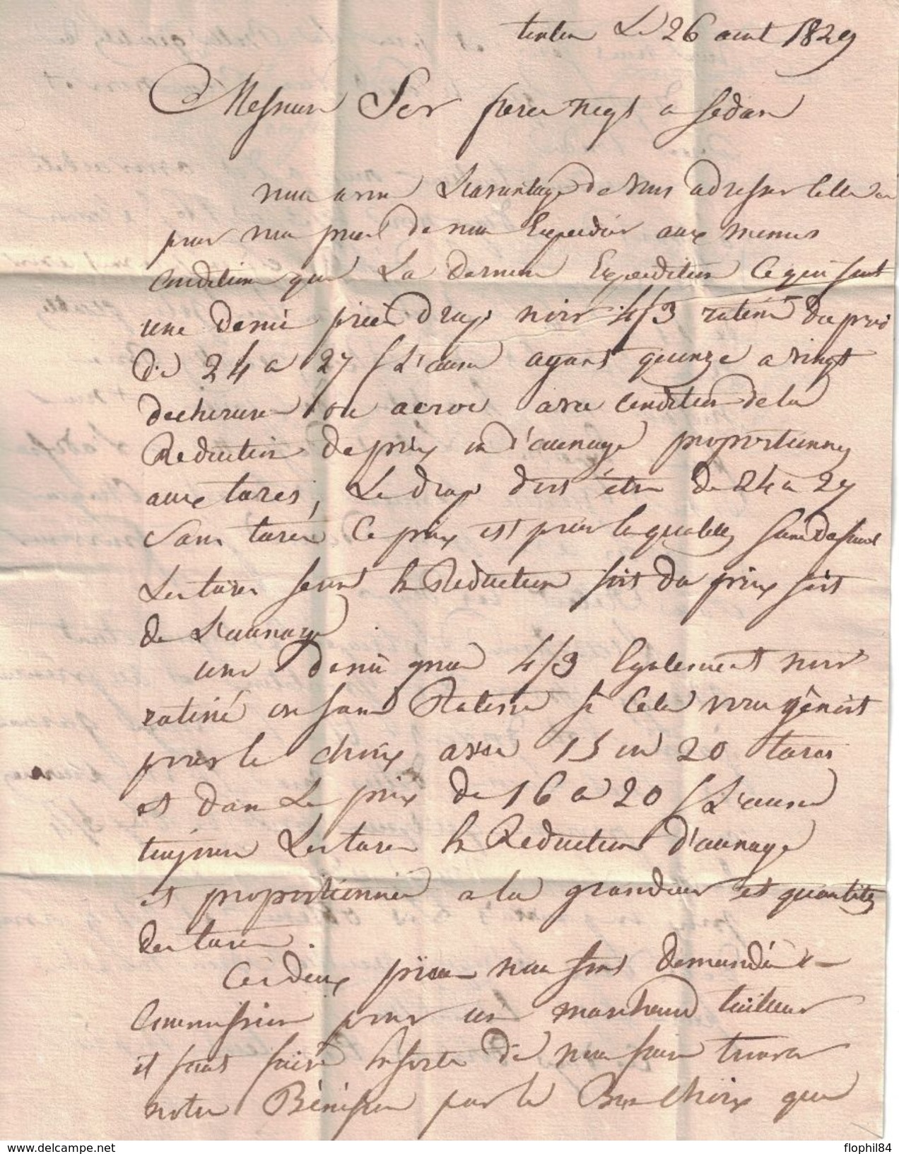 VAR-78 TOULON-SUR-MER DU 28 AOUT 1829 - LETTRE AVEC LONG TEXTE. - 1801-1848: Vorläufer XIX